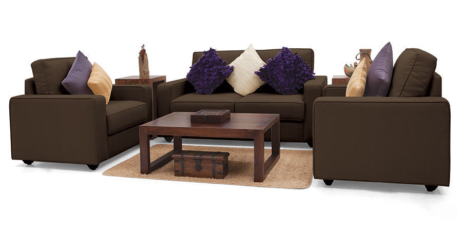 Fleming Fabric Sofa 3Seater Dark Brown
